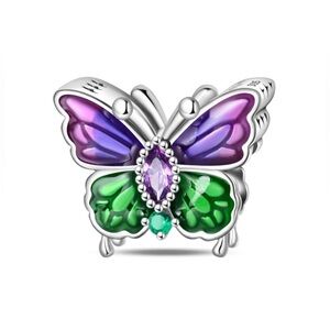 Purple and Green Butterfly Charm
